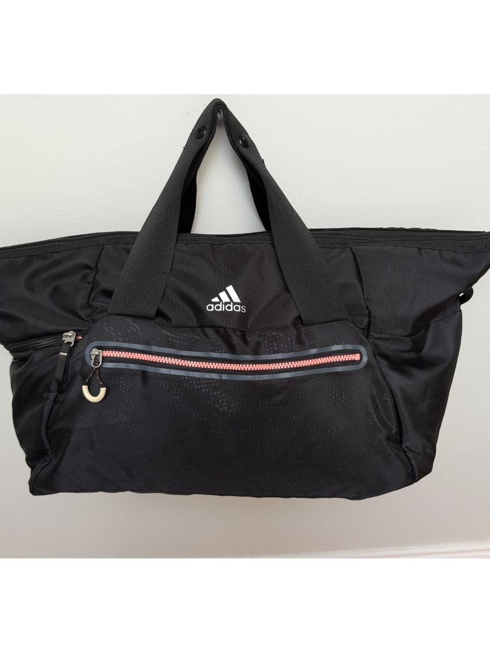 Adidas Fearless Black Duffel Tote with Contrast Zip